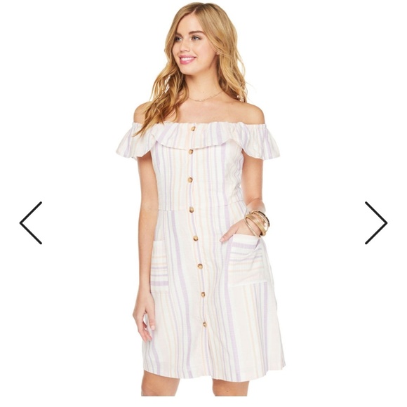 Off the shoulder striped dress - Picture 3 of 7